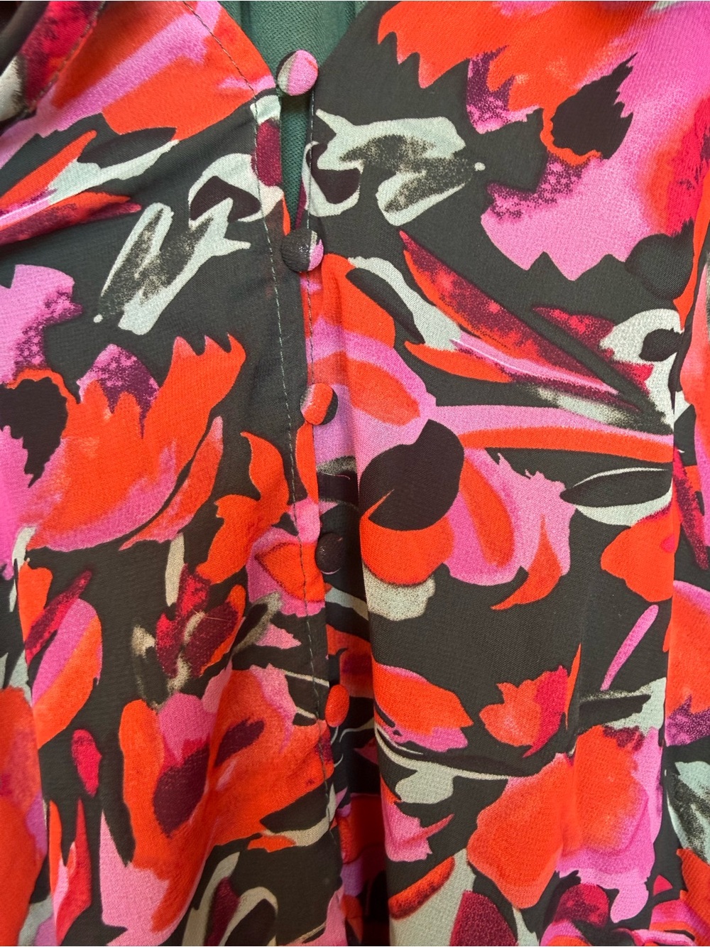 entro Pink Multi Floral Tiered Long-Sleeve Mini Dress - Picture 9 of 9